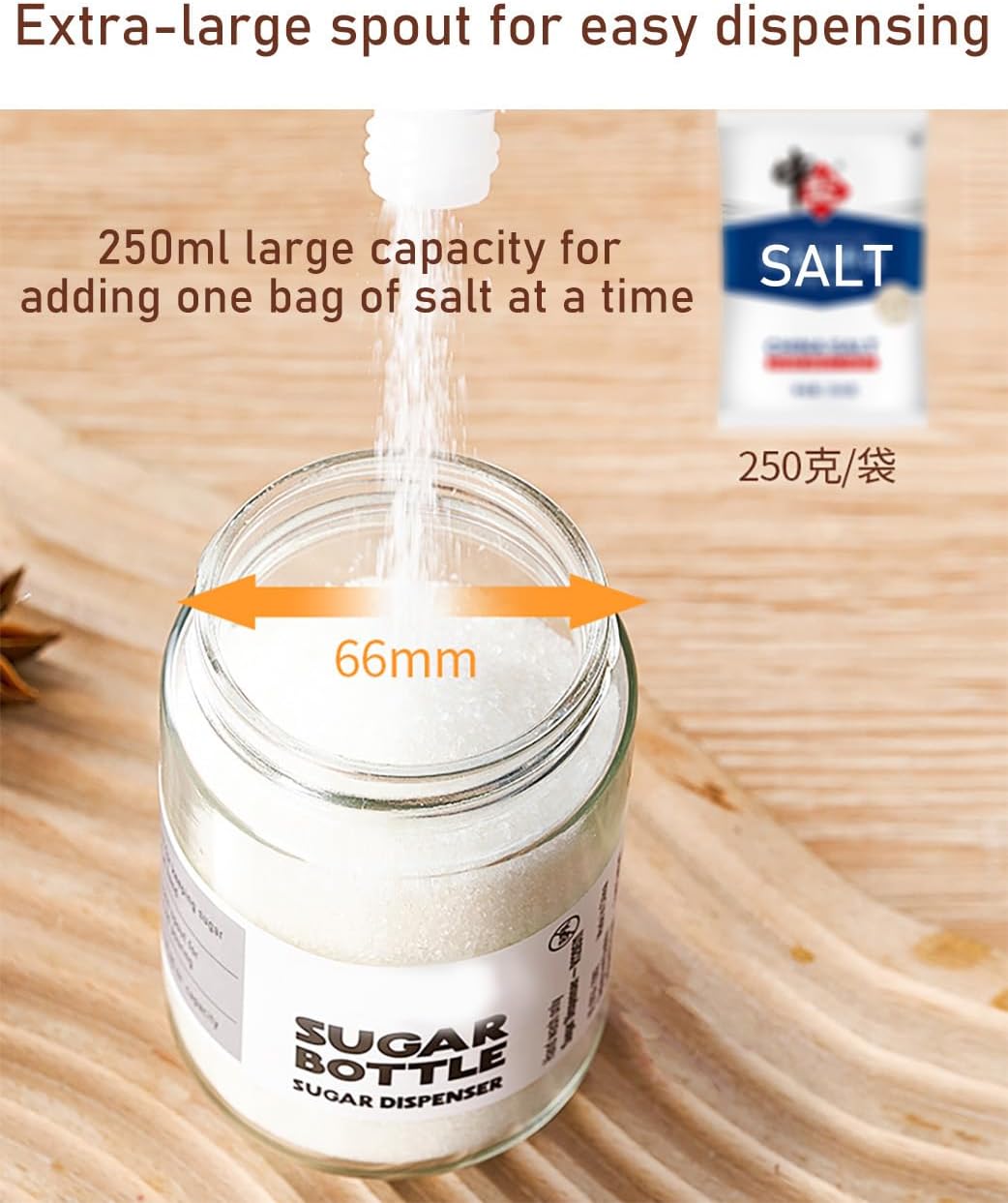 Effortless Salt Sugar Pepper Dispenser