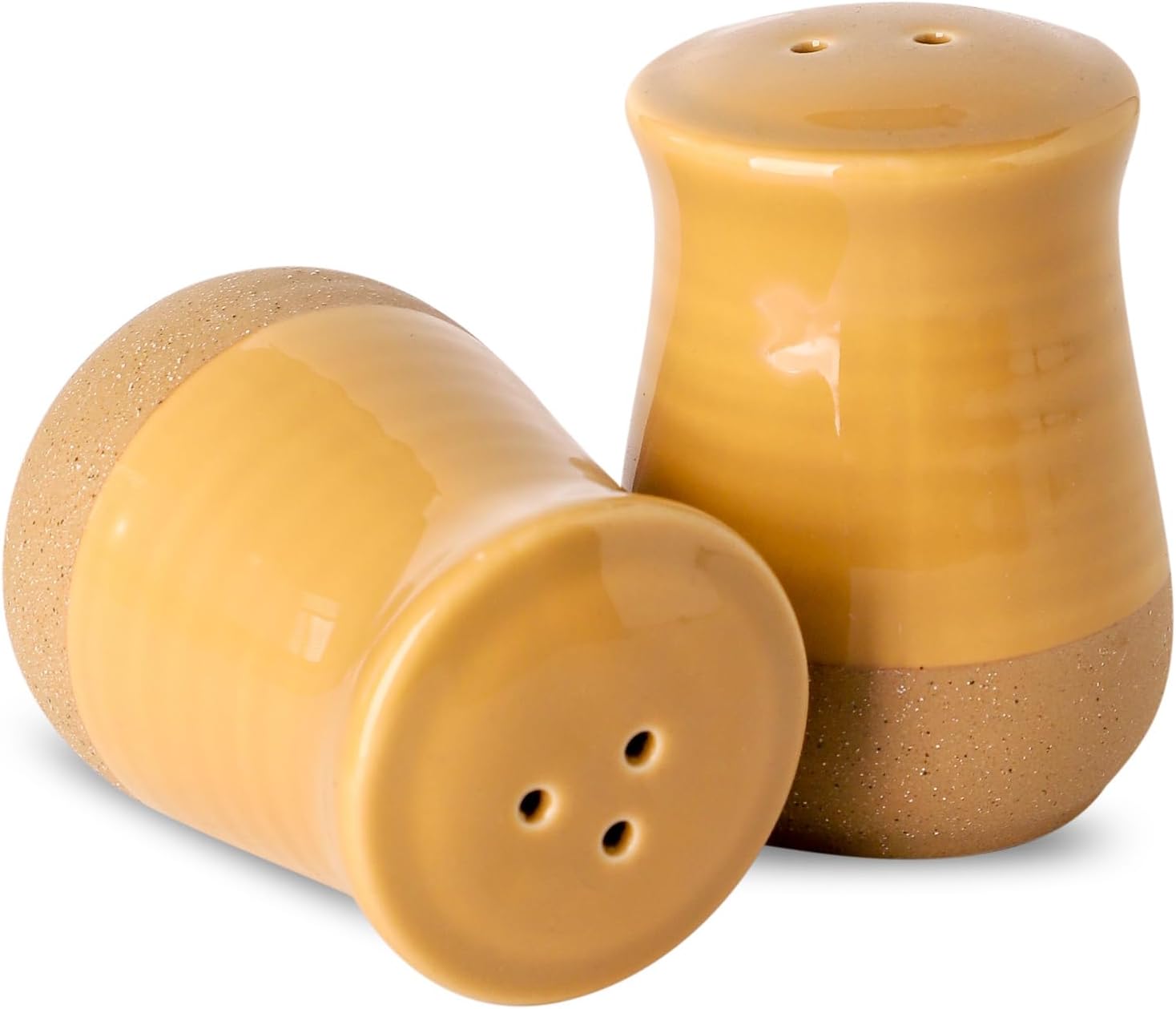 Unique Ceramic Salt Pepper Shakers - 2-Piece Set