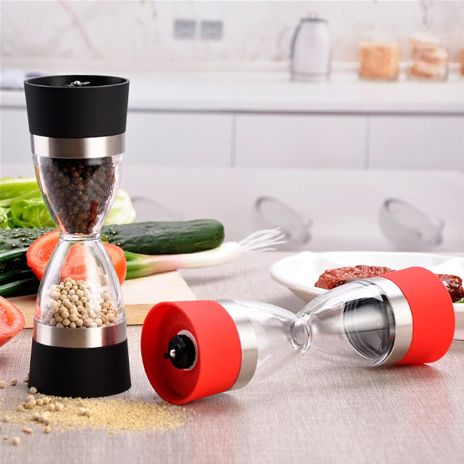 Compact Salt and Pepper Mill Shakers