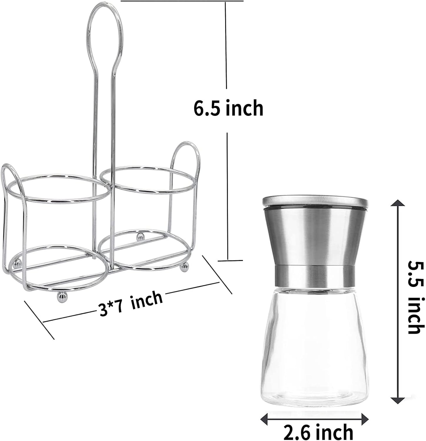 High-Quality 180ml Salt and Pepper grinder set refillable ceramic features