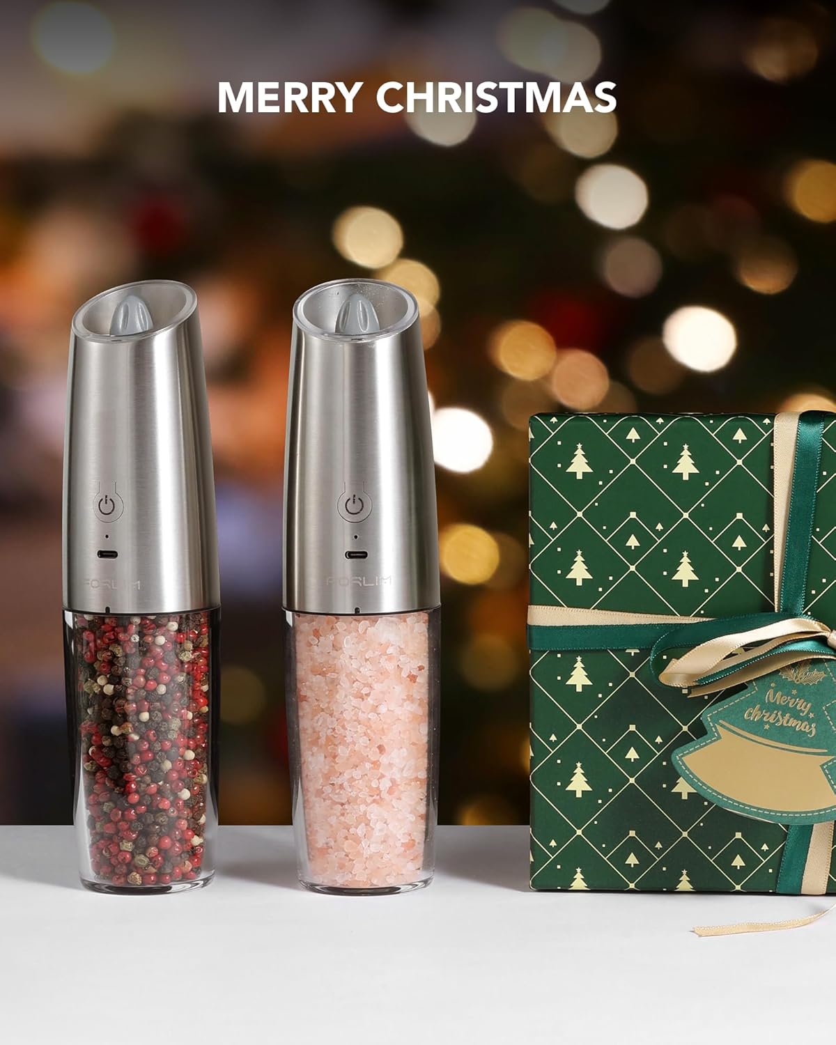 FORLIM Electric Salt and Pepper Grinder Set 9oz