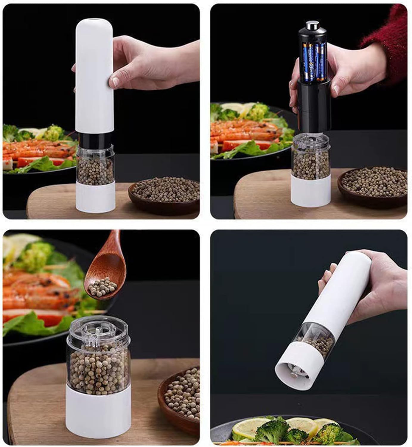 Double Function Salt Pepper Grinder Set - Effortlessly Grind Your Favorite Spices