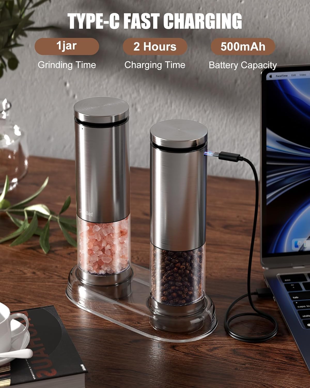 Easy Electric Salt Pepper Grinder Set