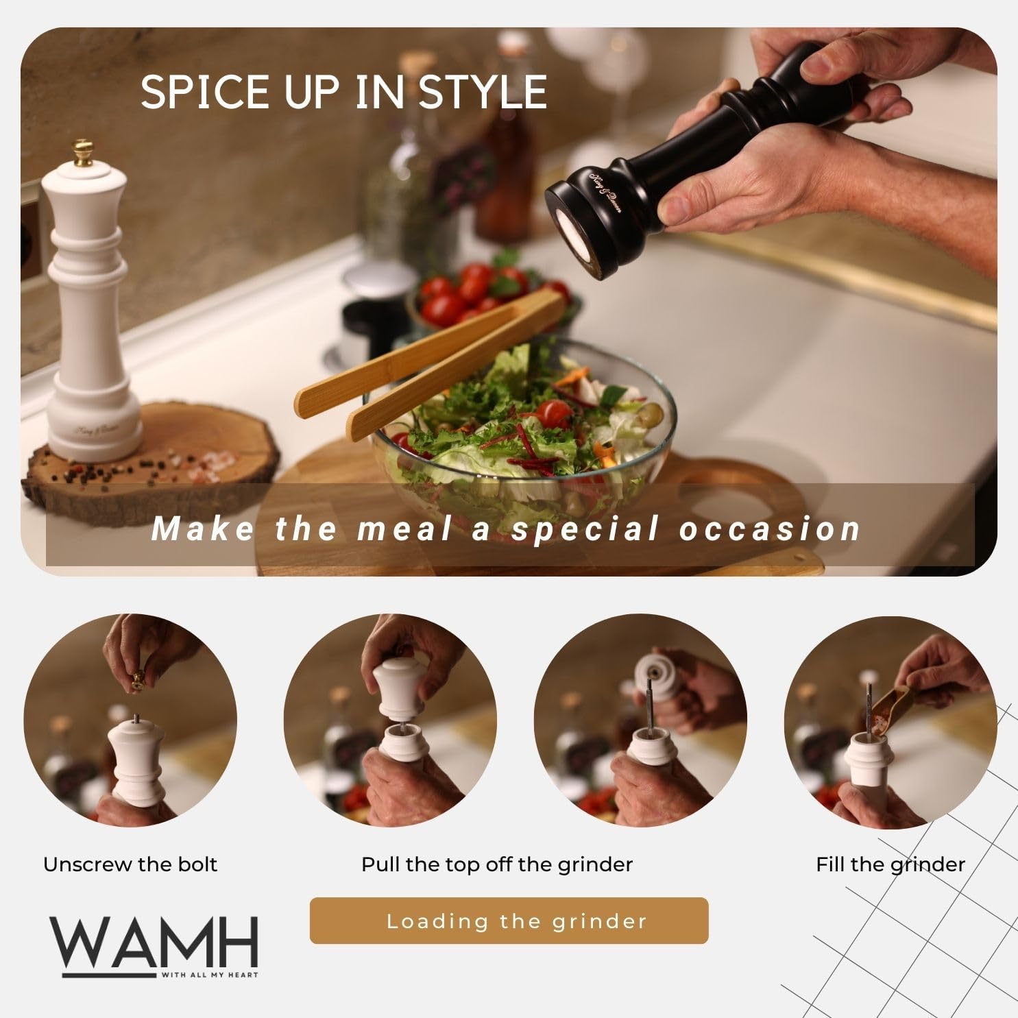 Elegant Salt and Pepper Grinder Set - Perfect for Home and Kitchen