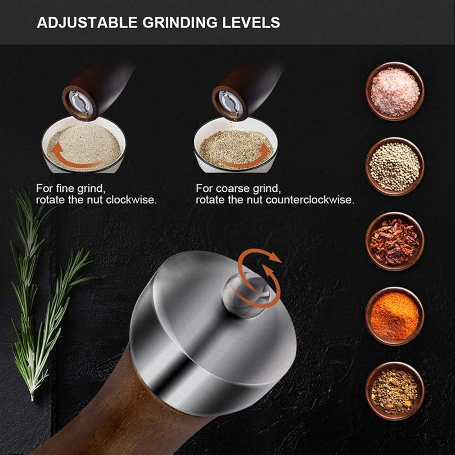Manual Pepper Salt Grinder Set