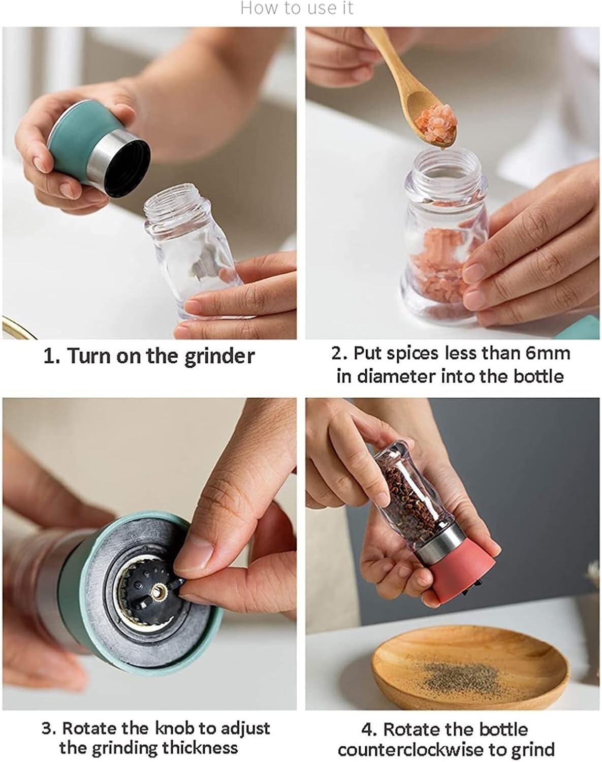 Adjustable Salt Pepper Grinder Set