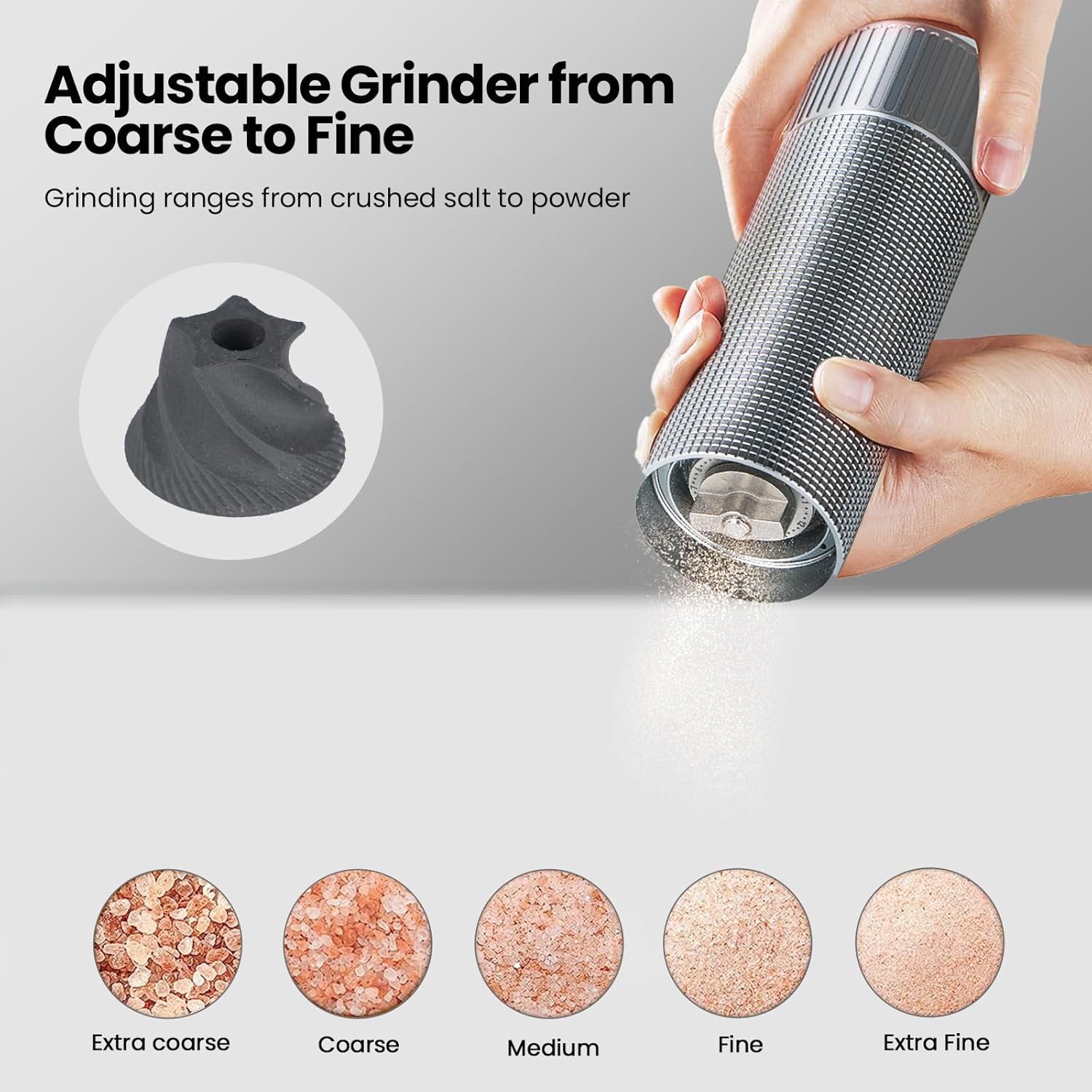 Ergonomic Professional Salt Grinder