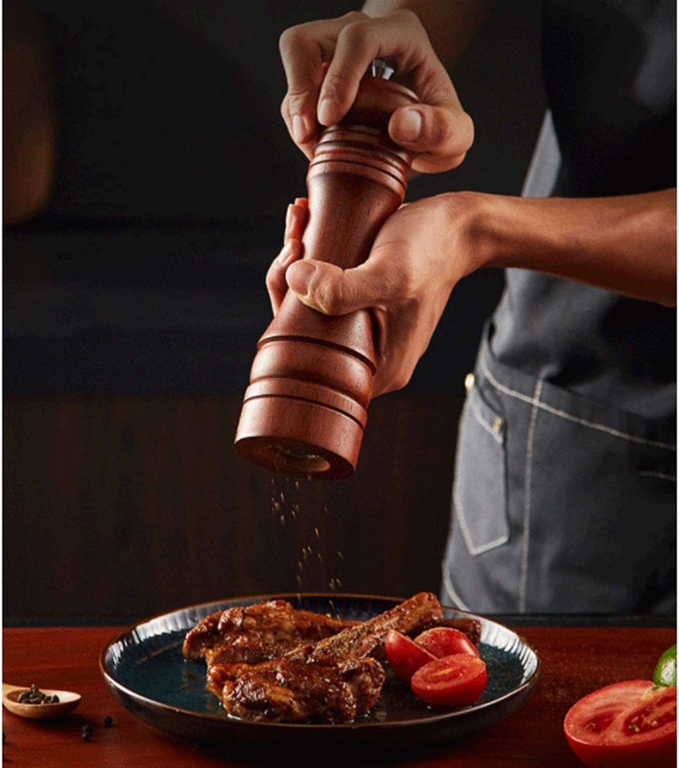 BKWJ Manual Pepper Grinder Solid-Wood with Ceramic 6-inch