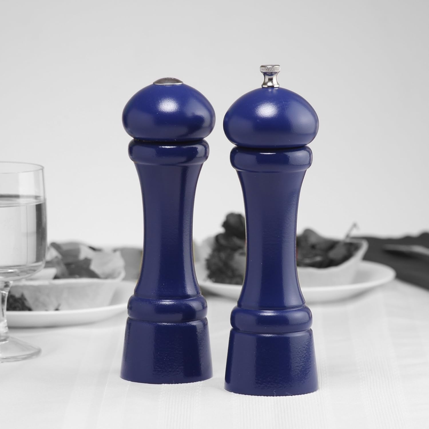 8-Inch Windsor Pepper Mill and Salt Shaker Set Cobalt Blue
