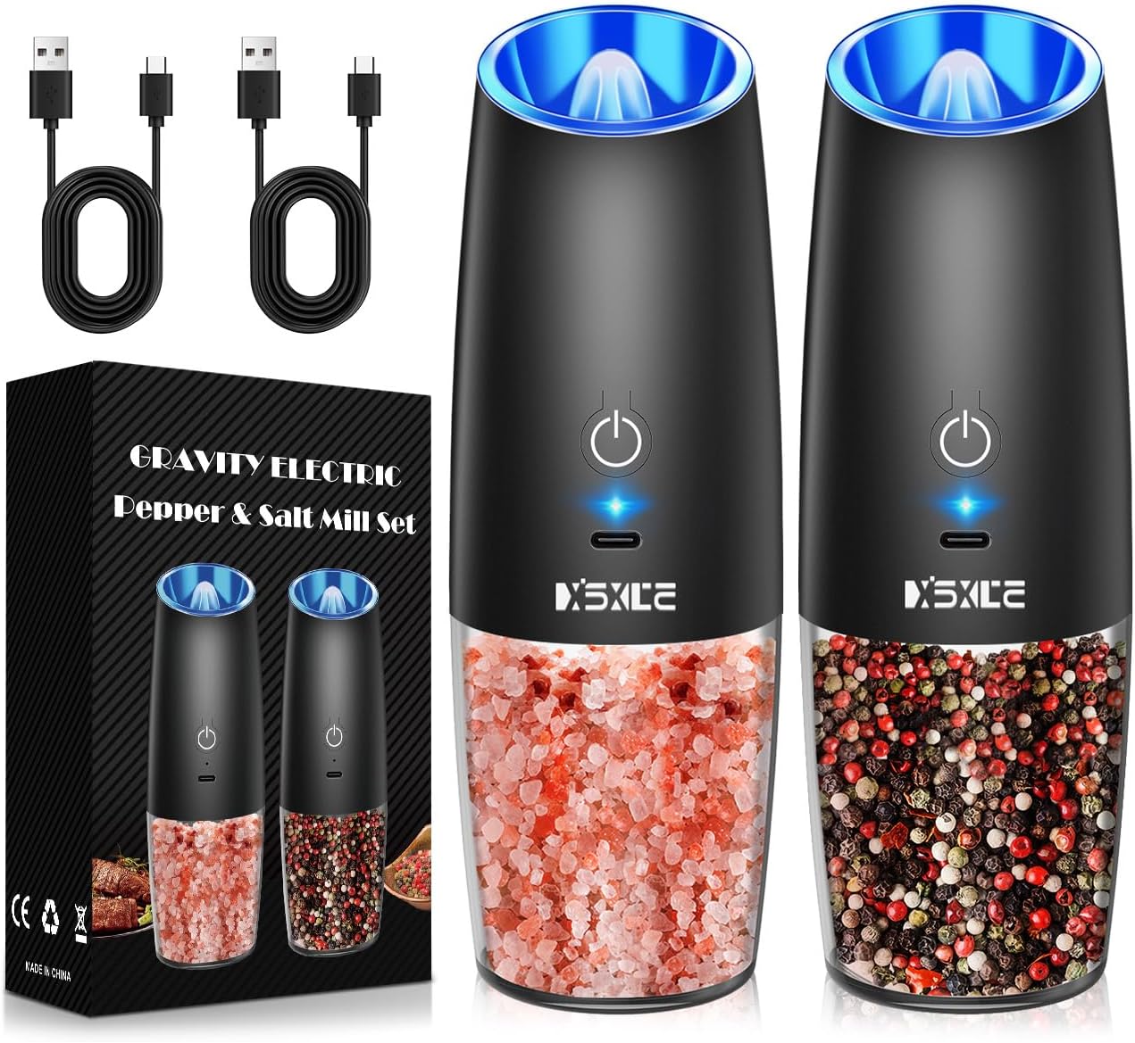 Sweet Alice Rechargeable Electric Pepper and Salt Grinder Set