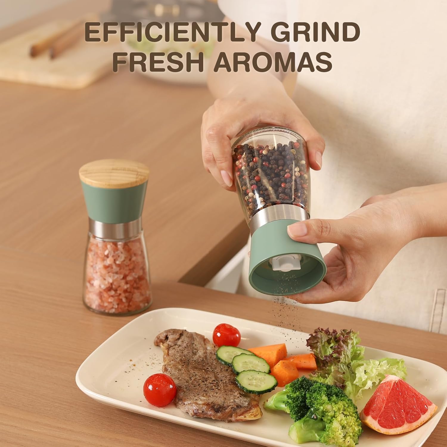 Premium Adjustable Salt Pepper Mill Set for Home Use