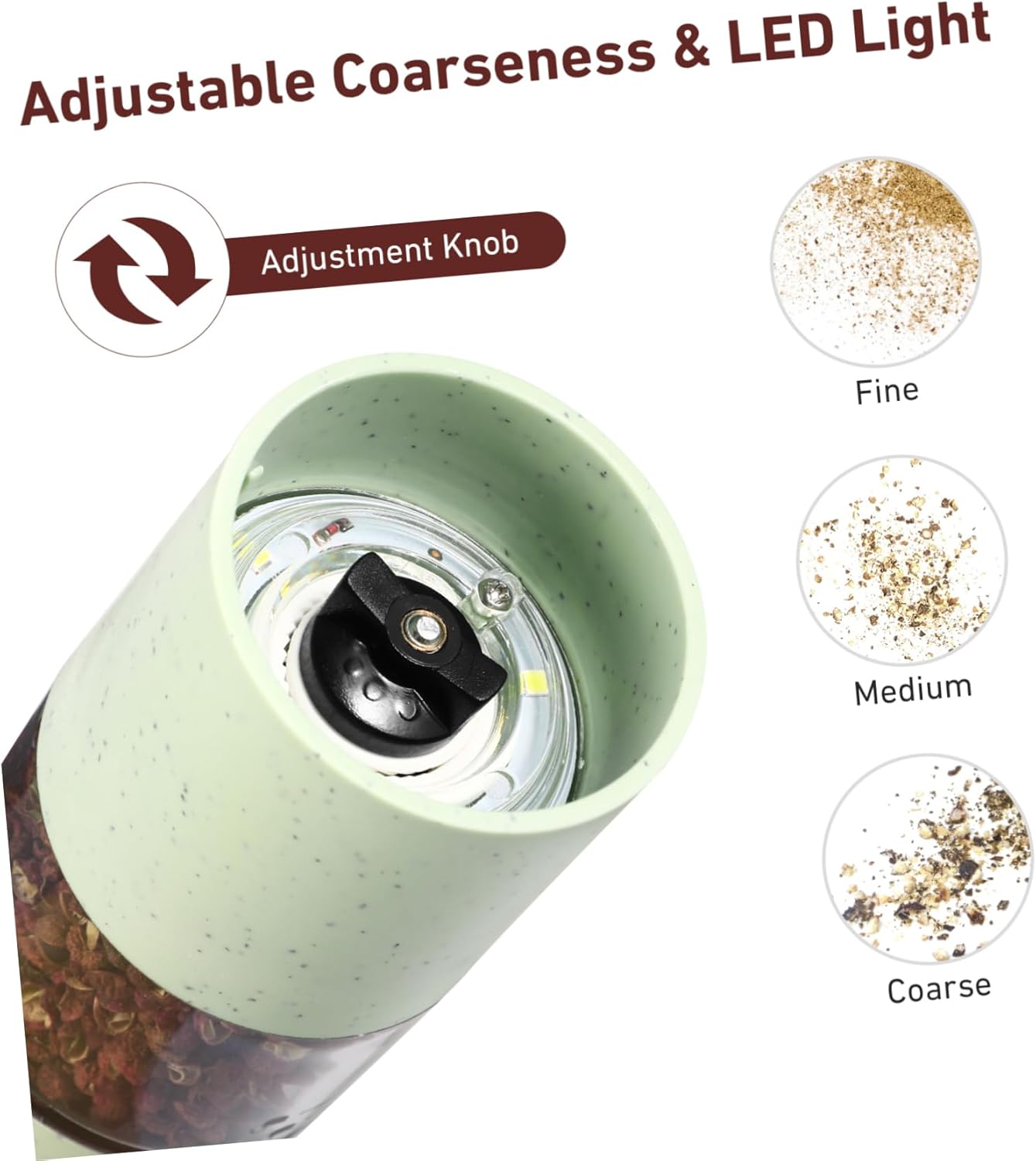 Zerodeko Electric Salt Pepper grinder set