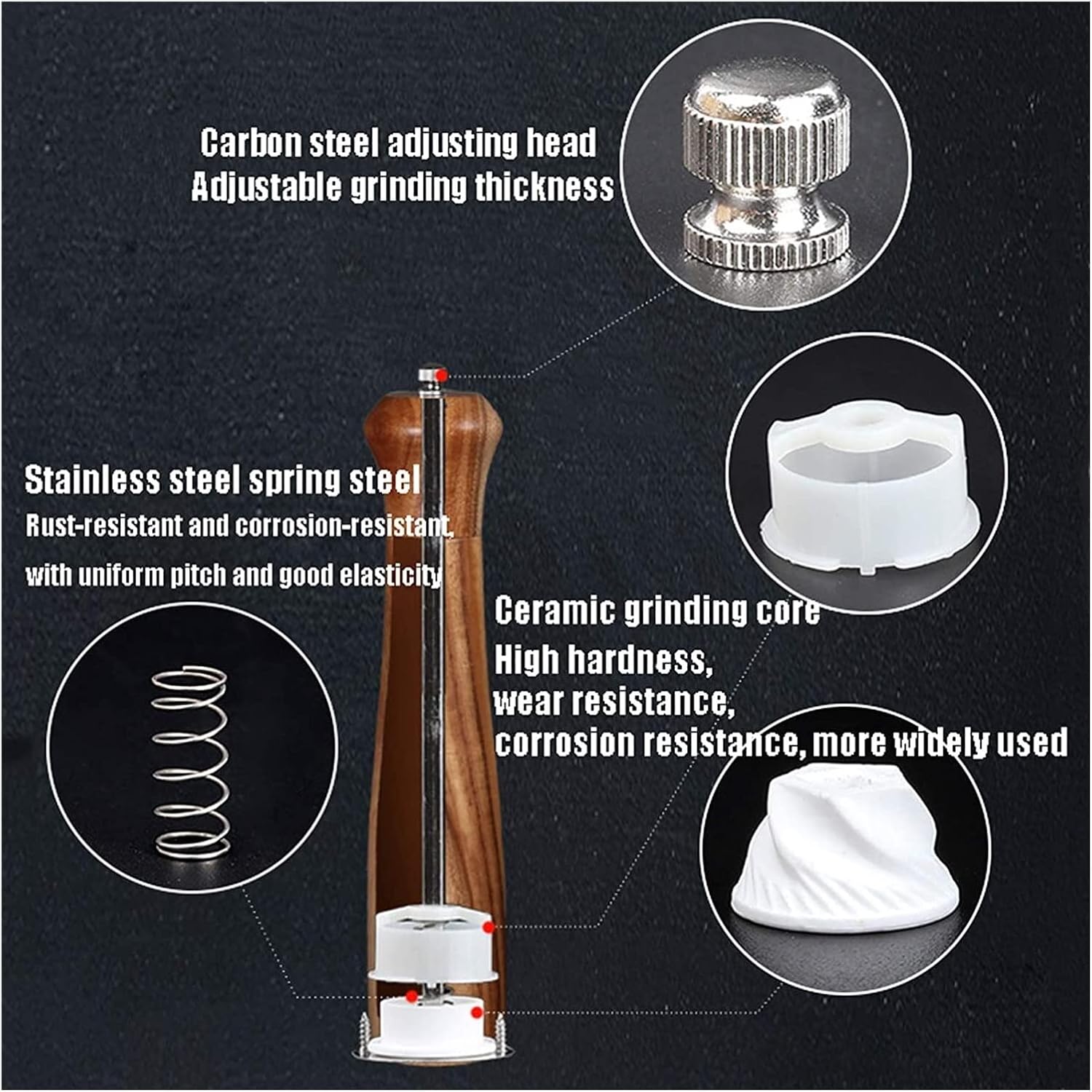 Adjustable Pepper Salt Mill Set