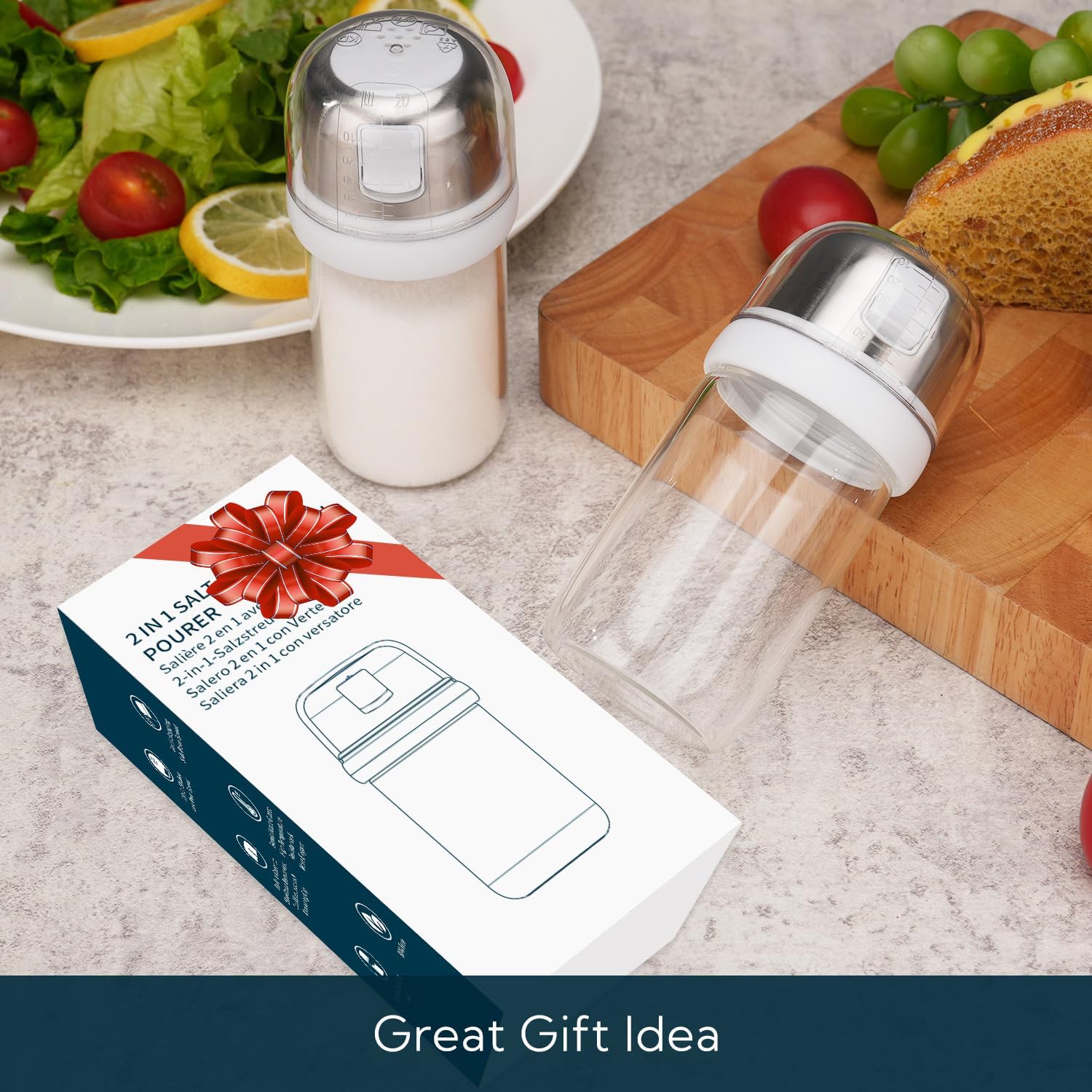 2-in-1 Glass Salt Shaker from KITCHENDAO