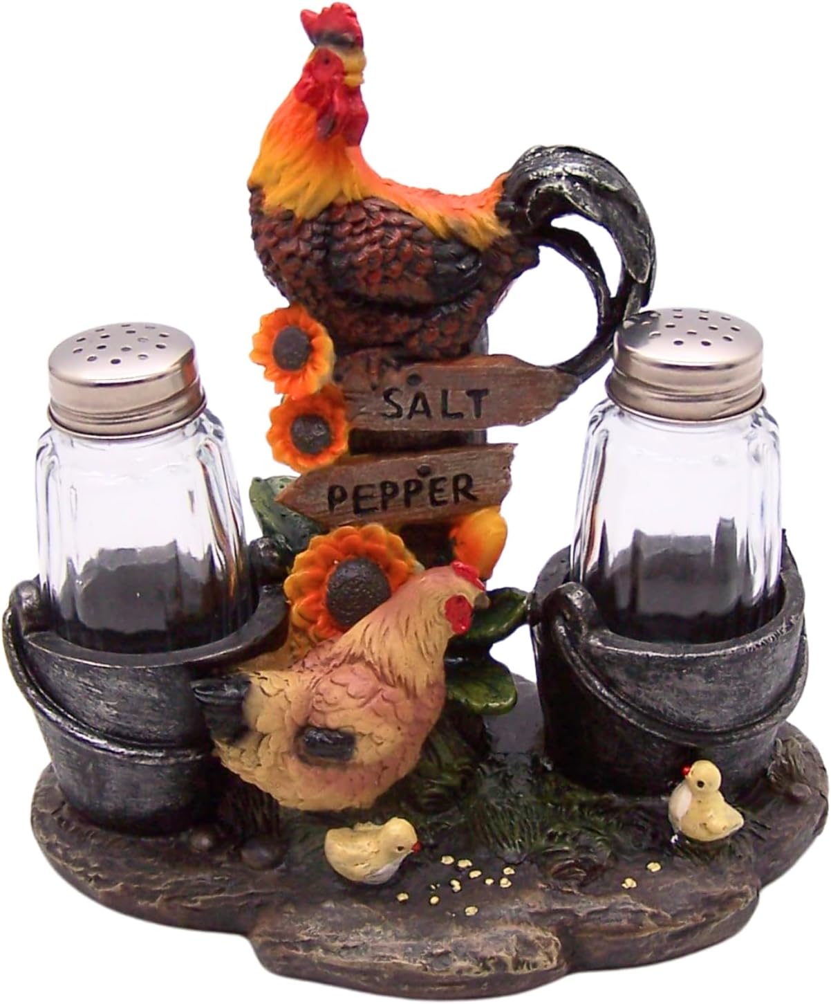 Farm Rooster Salt Pepper Shaker Set Cozy Kitchen Decor