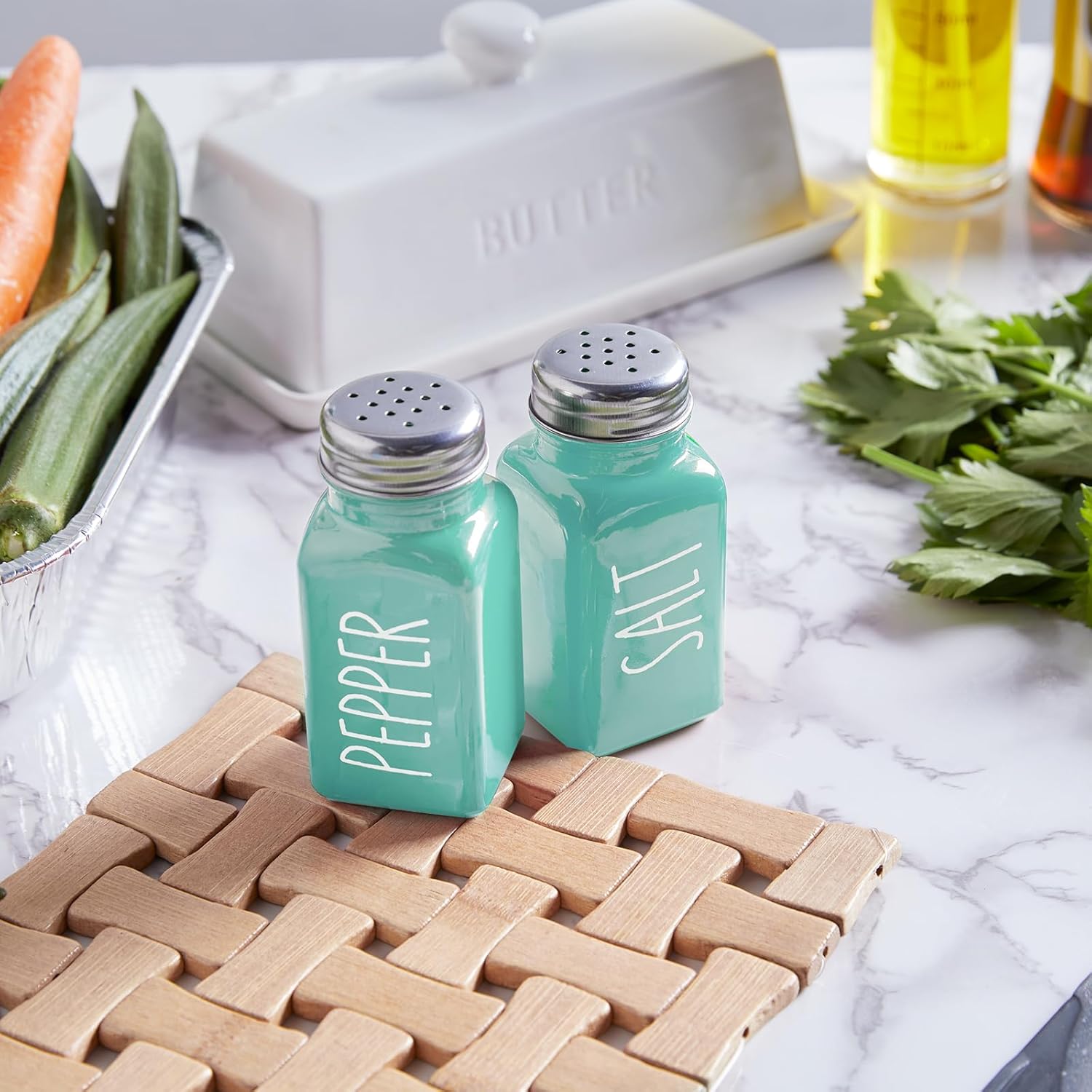 Turquoise Salt and Pepper Shakers Set