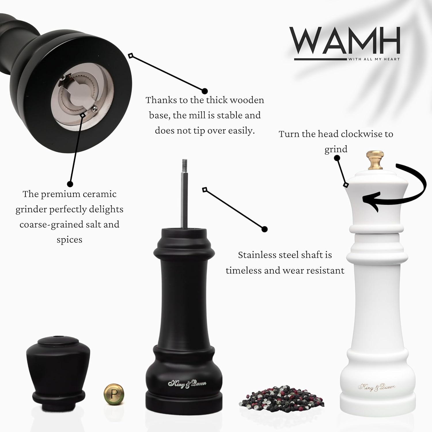 Elegant Salt and Pepper Grinder Set - Perfect for Home and Kitchen
