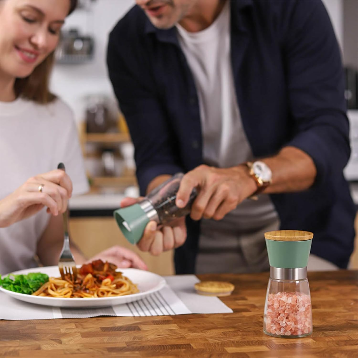 Premium Adjustable Salt Pepper Mill Set for Home Use