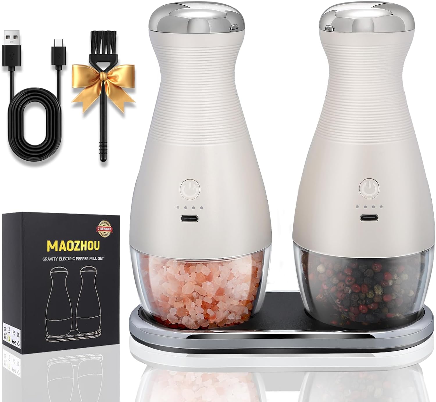 Gravity Electric Salt Pepper Grinder Set with LED Light 1