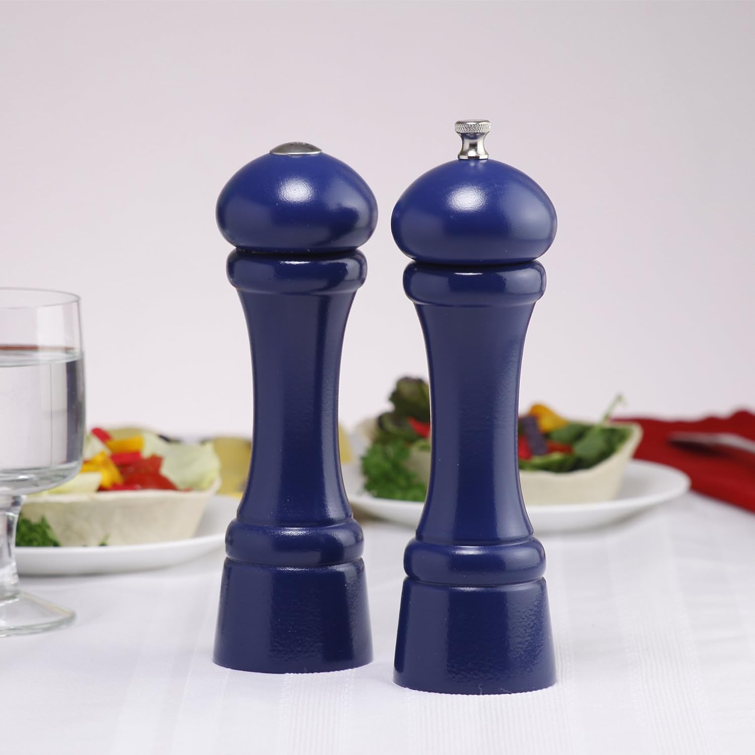 8-Inch Windsor Pepper Mill and Salt Shaker Set Cobalt Blue