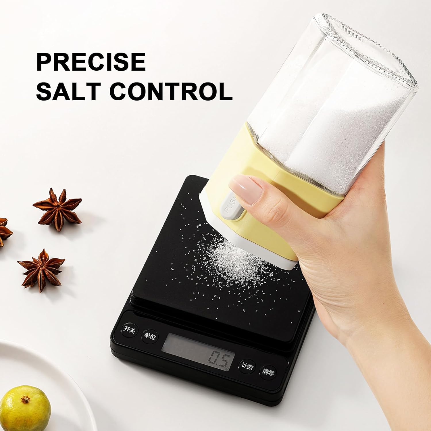 Precision Salt Pepper Shakers with 002oz Metering