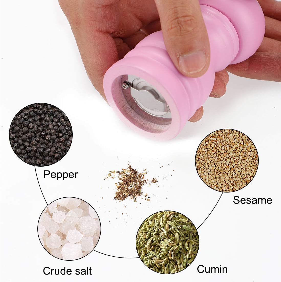 UXCell Adjustable Wooden Salt Pepper grinder with 45-inch Design