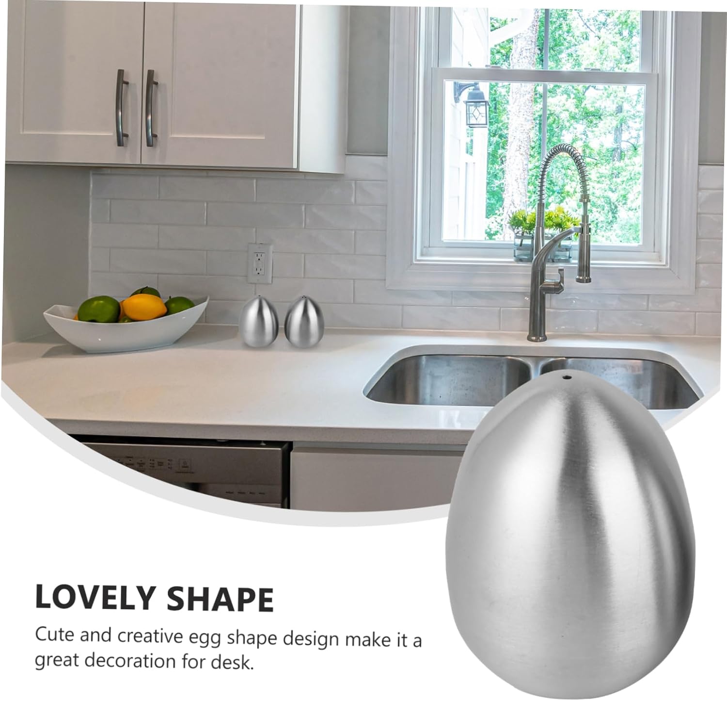 2-Piece Shape Salt Pepper Shakers Set Stainless Steel for Kitchen Uses