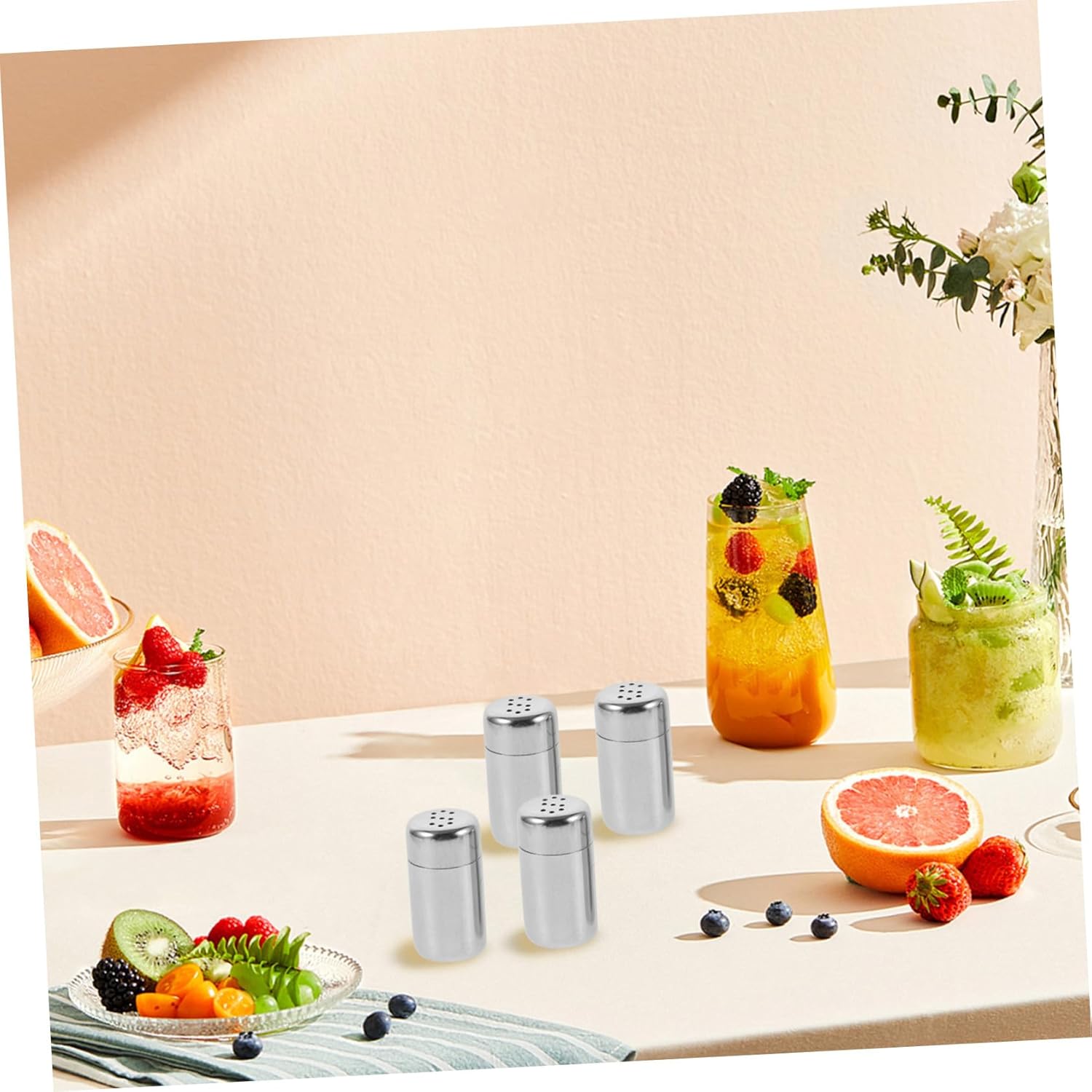 Mini Stainless Steel Salt Pepper Shakers