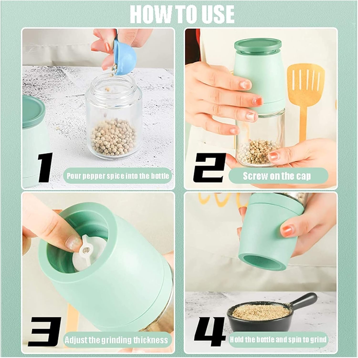 ONwngXW 2pcs Salt Pepper Mill Set with Elegant Design