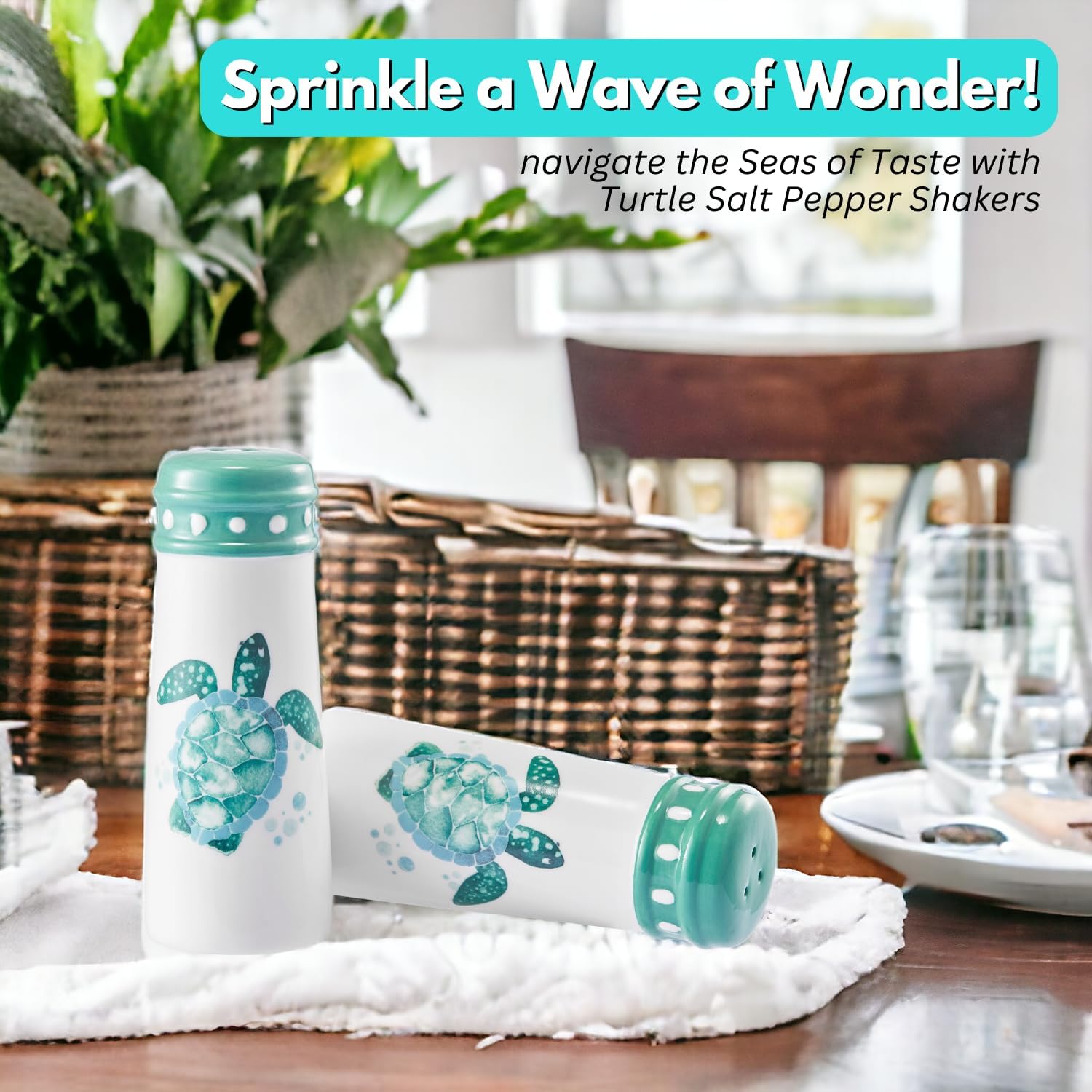 Coastal Seashell Salt Pepper Shakers by Woobud