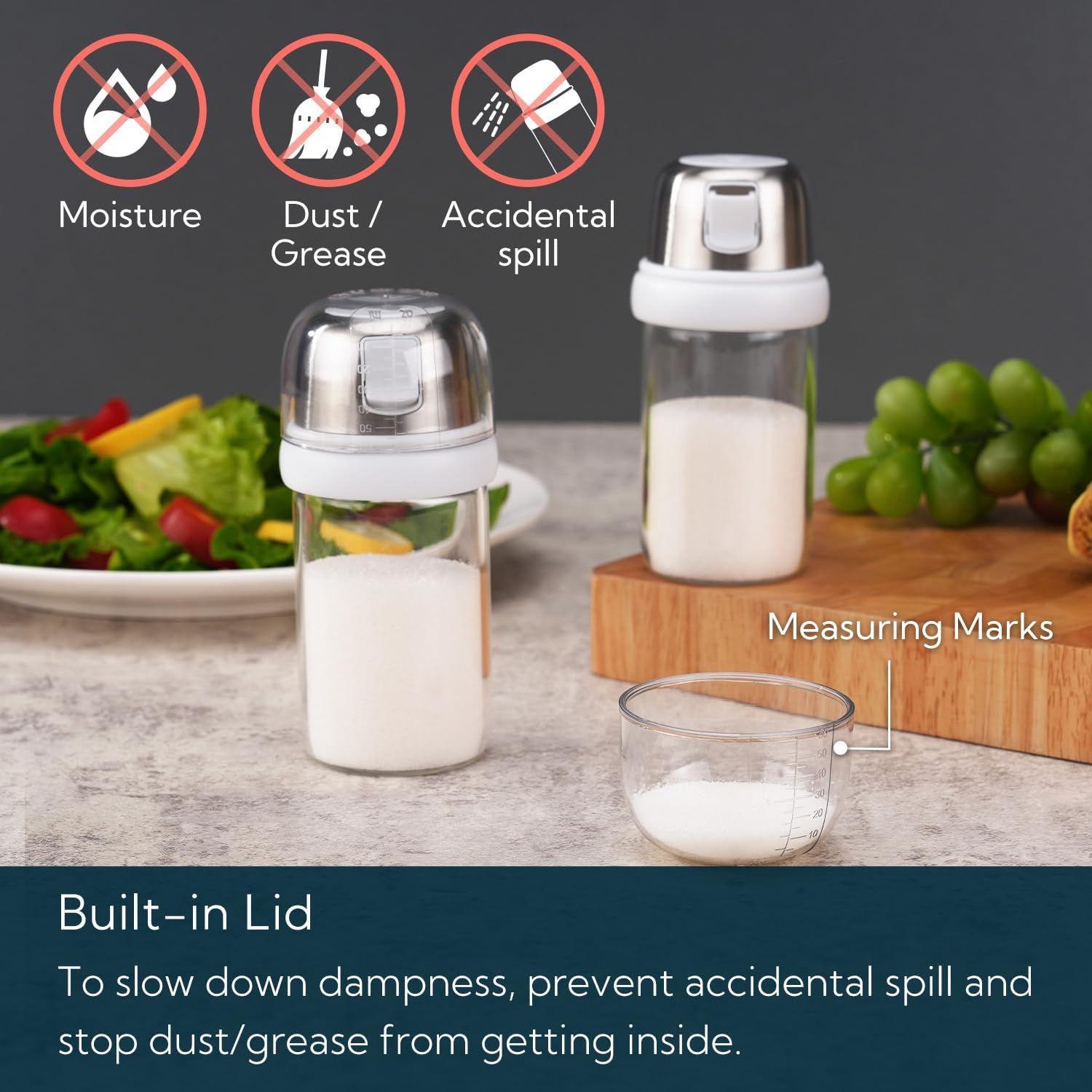 2-in-1 Glass Salt Shaker from KITCHENDAO
