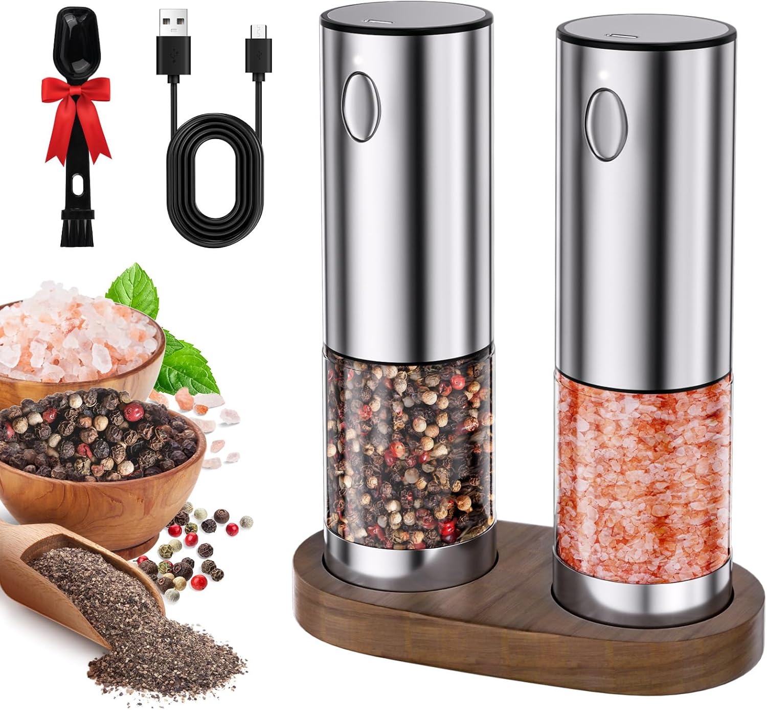 Electric Salt Pepper Grinder Set