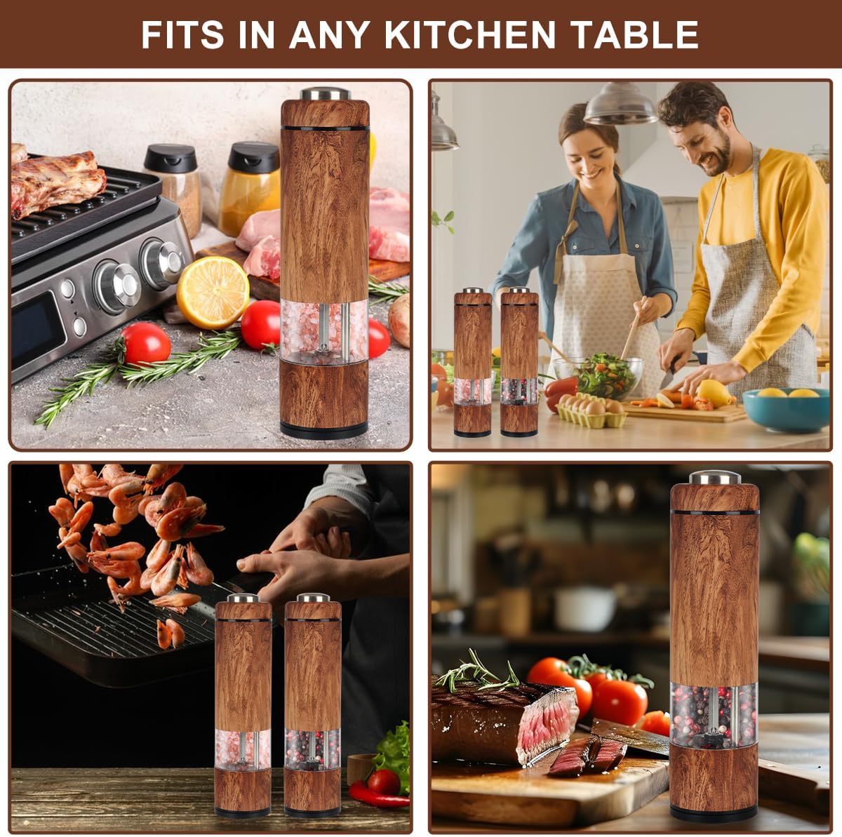 Zoolc Electric Salt Pepper Grinder Rechargeable Set