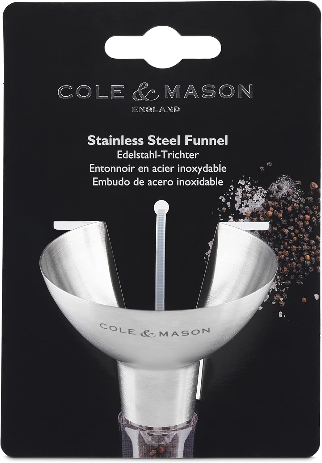 Cole Mason Stainless Steel Salt and Pepper FunnelW