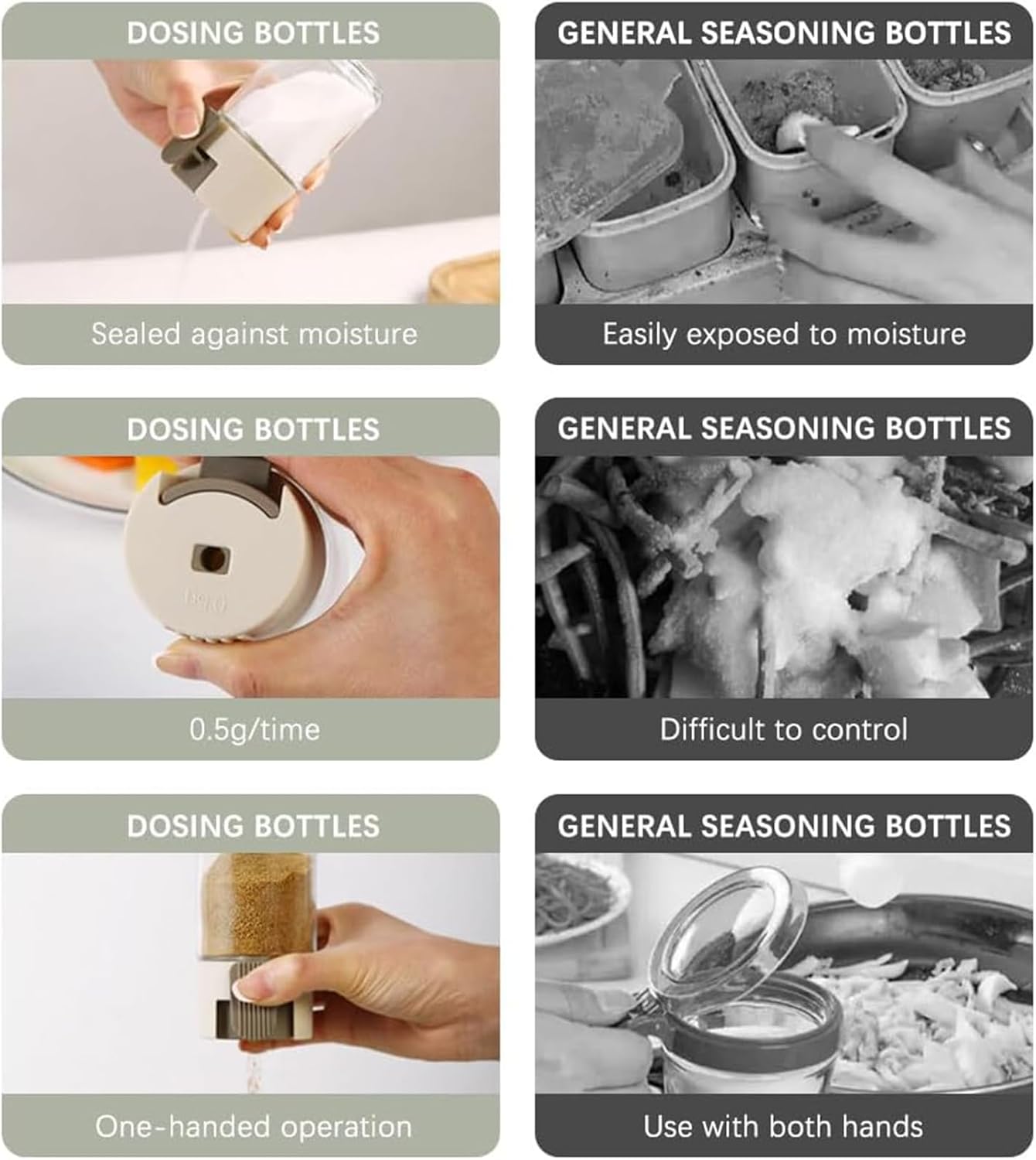 Precise 4-Color Mini Salt Pepper Shakers