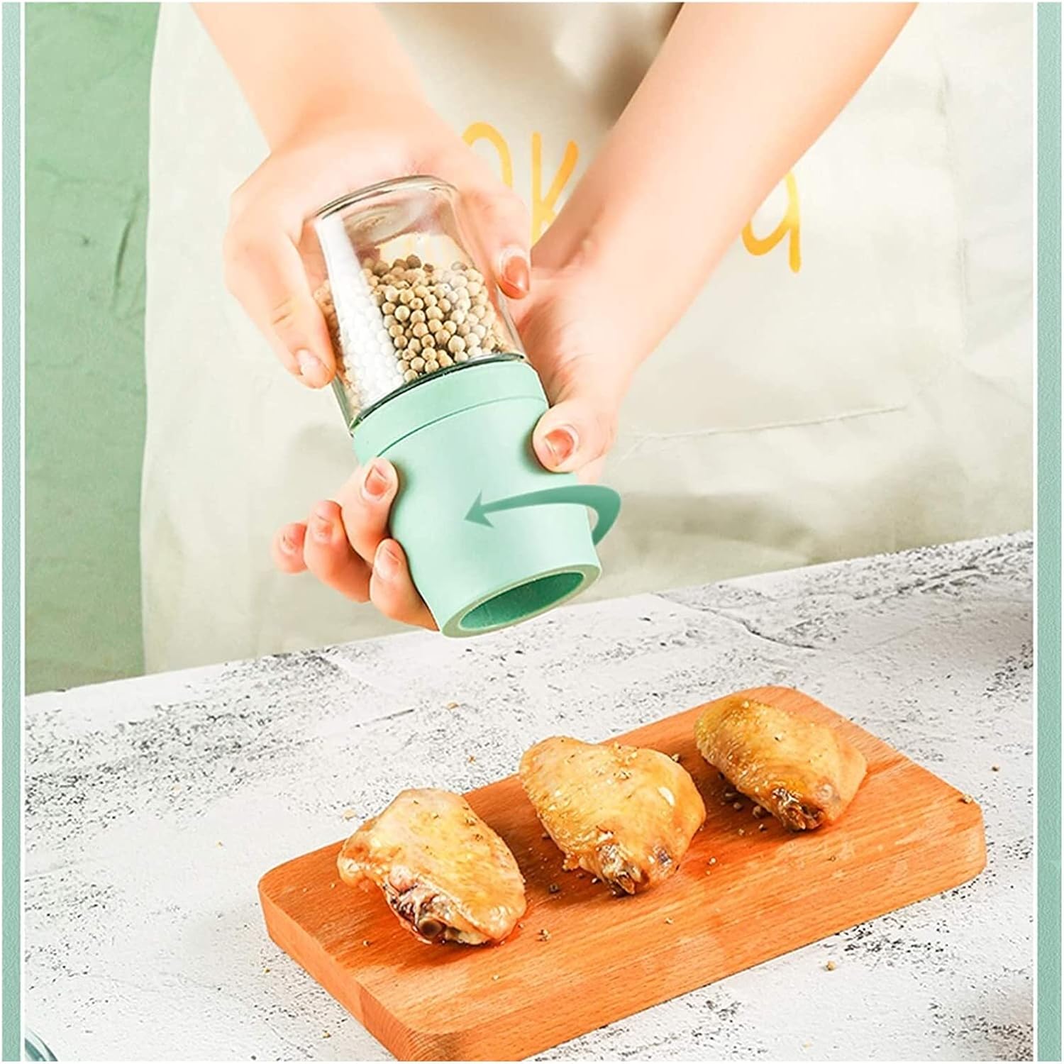 ONwngXW 2pcs Salt Pepper Mill Set with Elegant Design