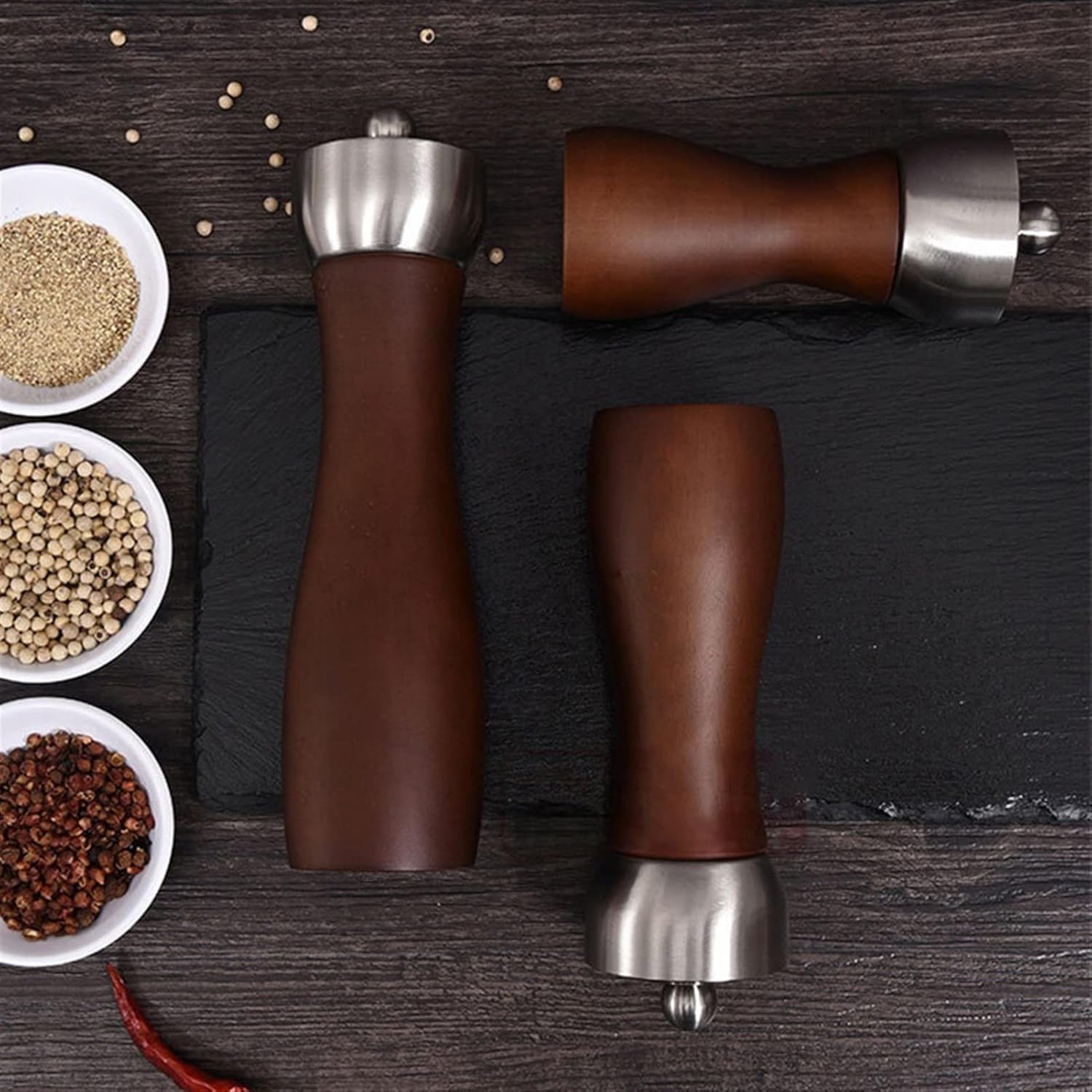 Manual Pepper Salt Grinder Set