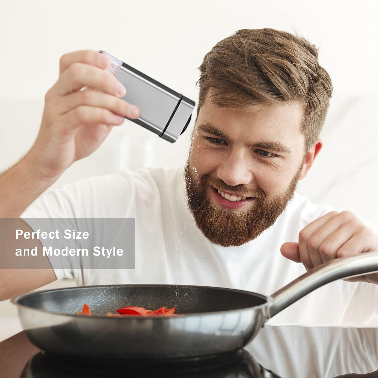 Stylish Salt Pepper Shakers by Aelga with Adjustable Holes for Perfect Measures