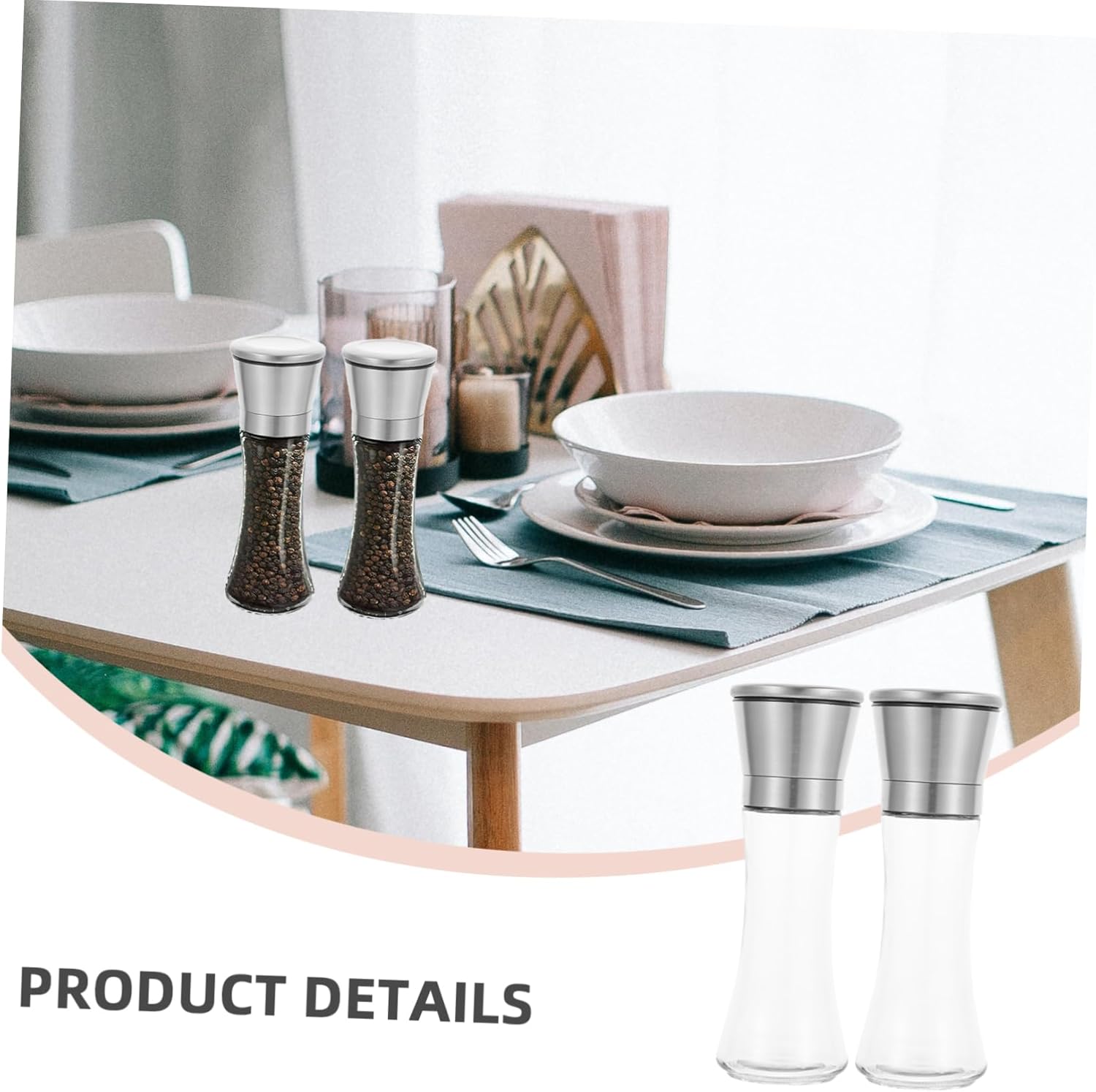 Easy Pepper grinder for Home 2PCS Refillable Salt Pepper Set