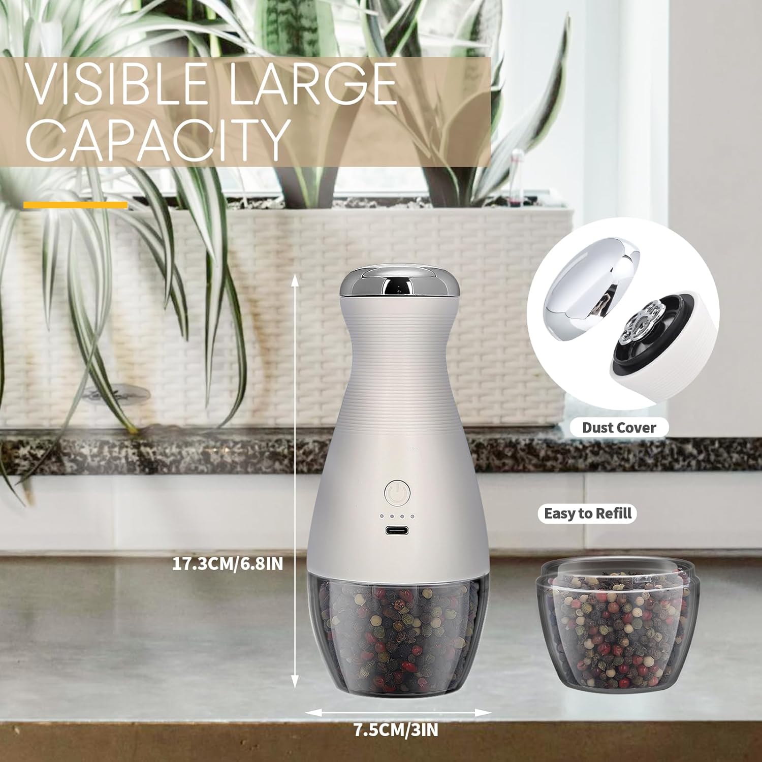 Gravity Electric Salt Pepper Grinder Set with LED Light 1