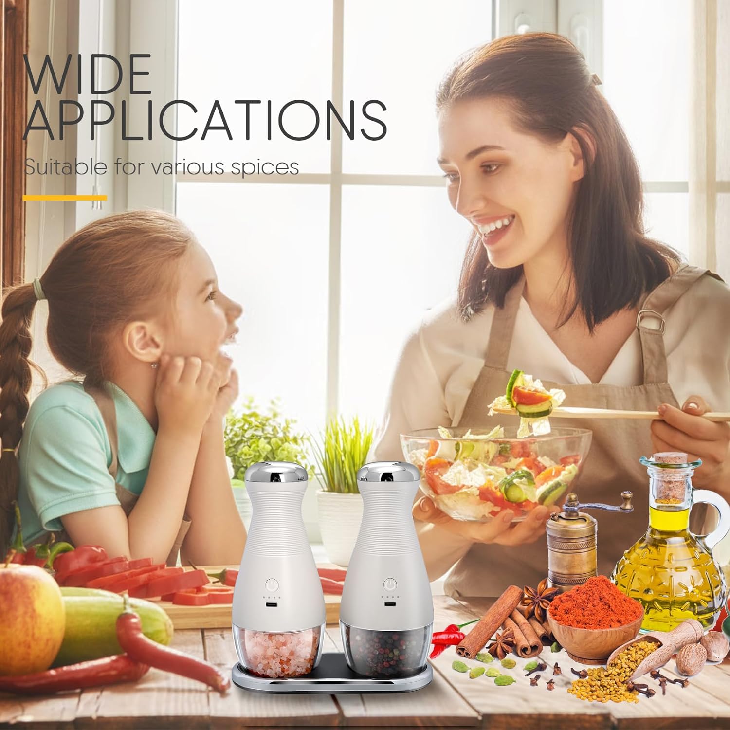Gravity Electric Salt Pepper Grinder Set with LED Light 1