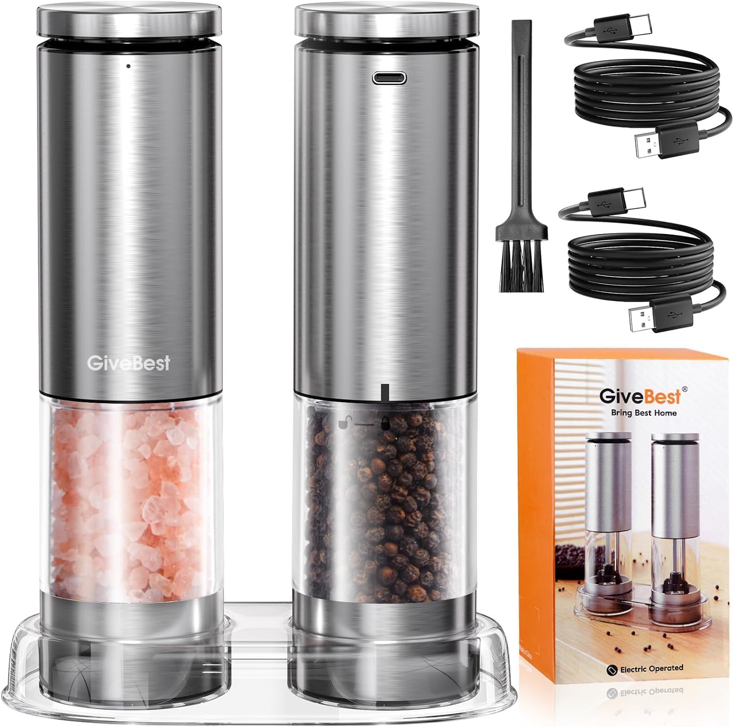 Easy Electric Salt Pepper Grinder Set