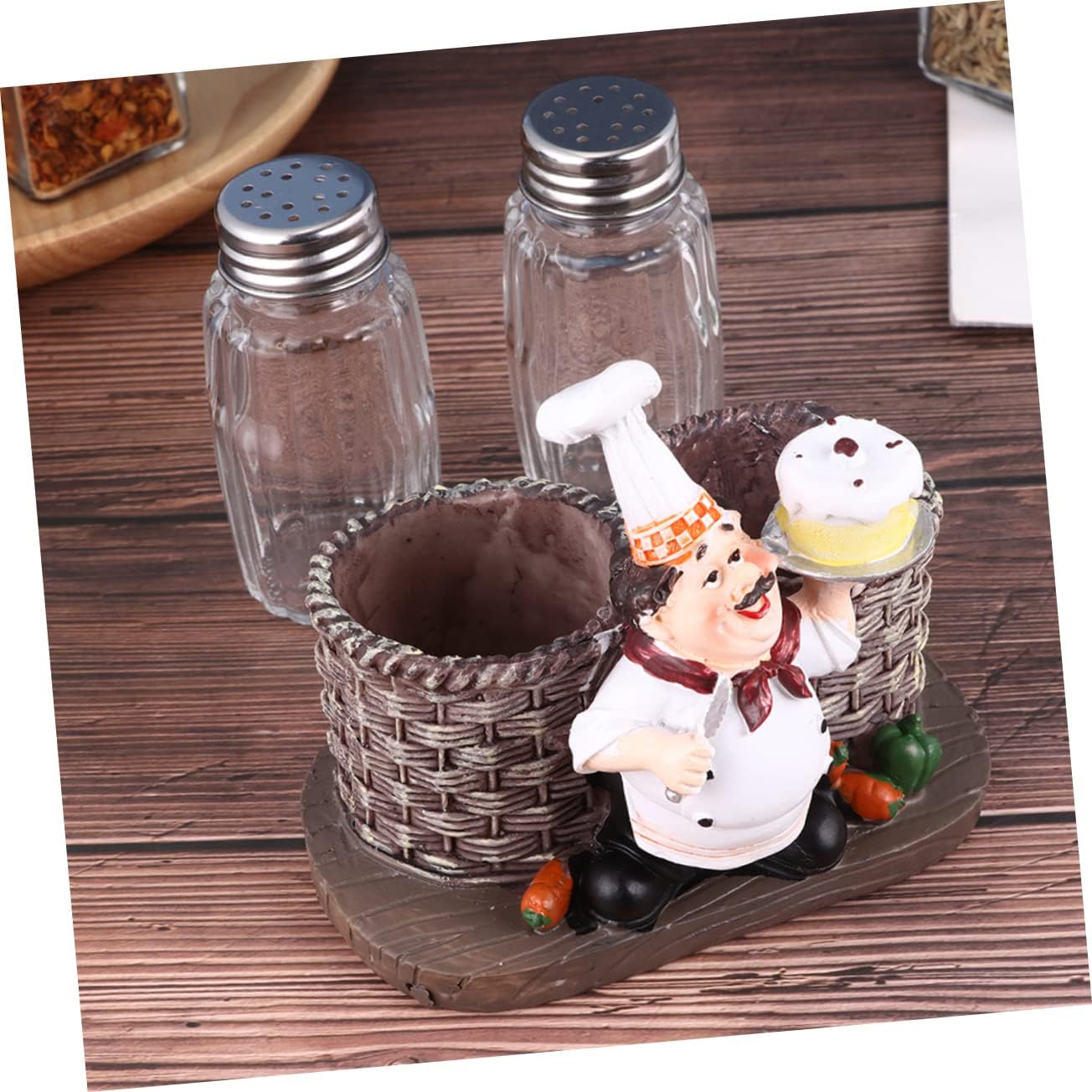 Alipis Salt and Pepper Shaker Set with Chef Statue