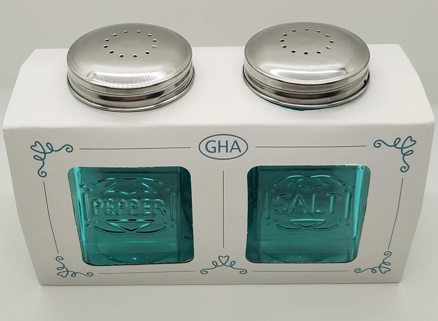 Blue Glass Salt Pepper Set