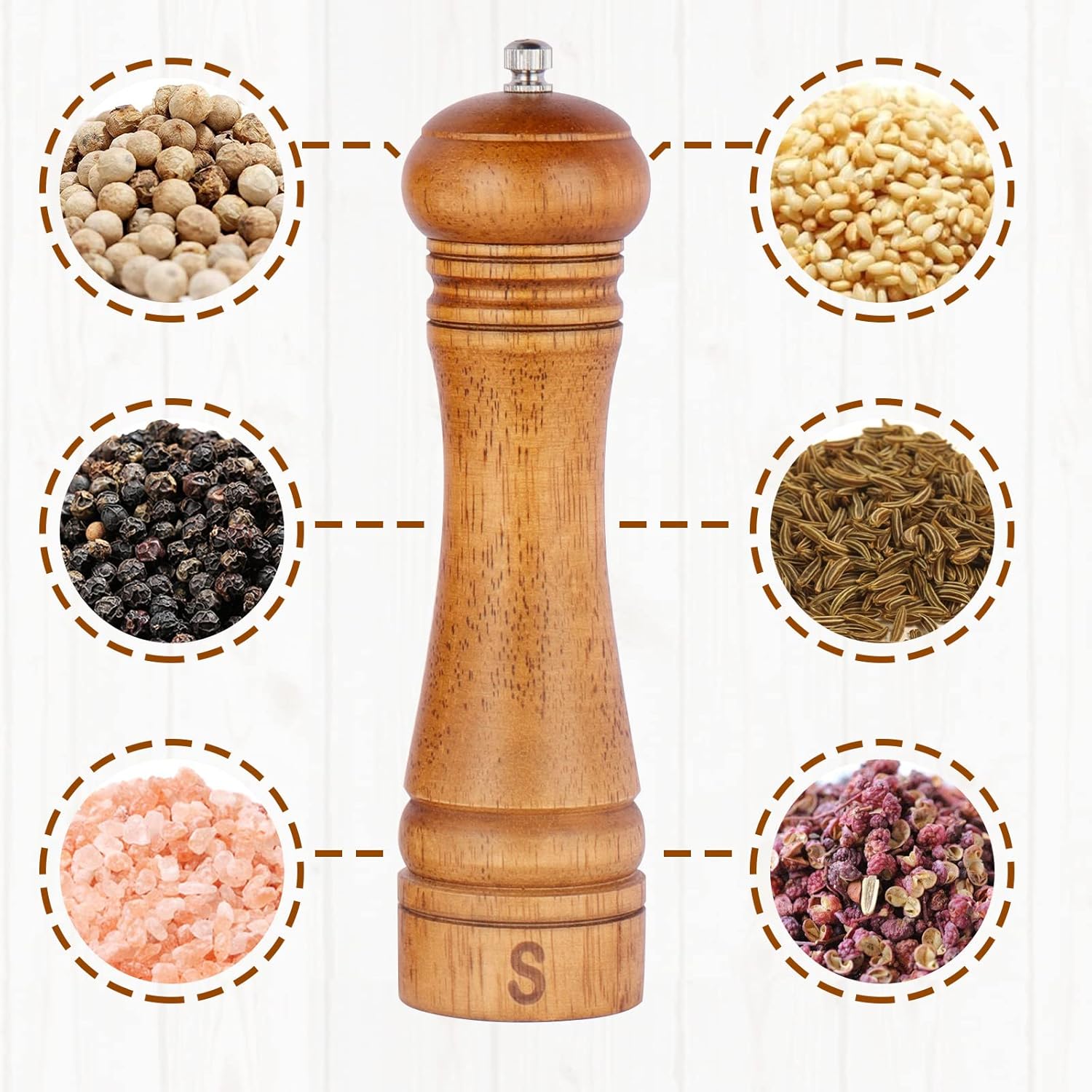 Gulex Wooden Pepper MillAdjustable Coarseness