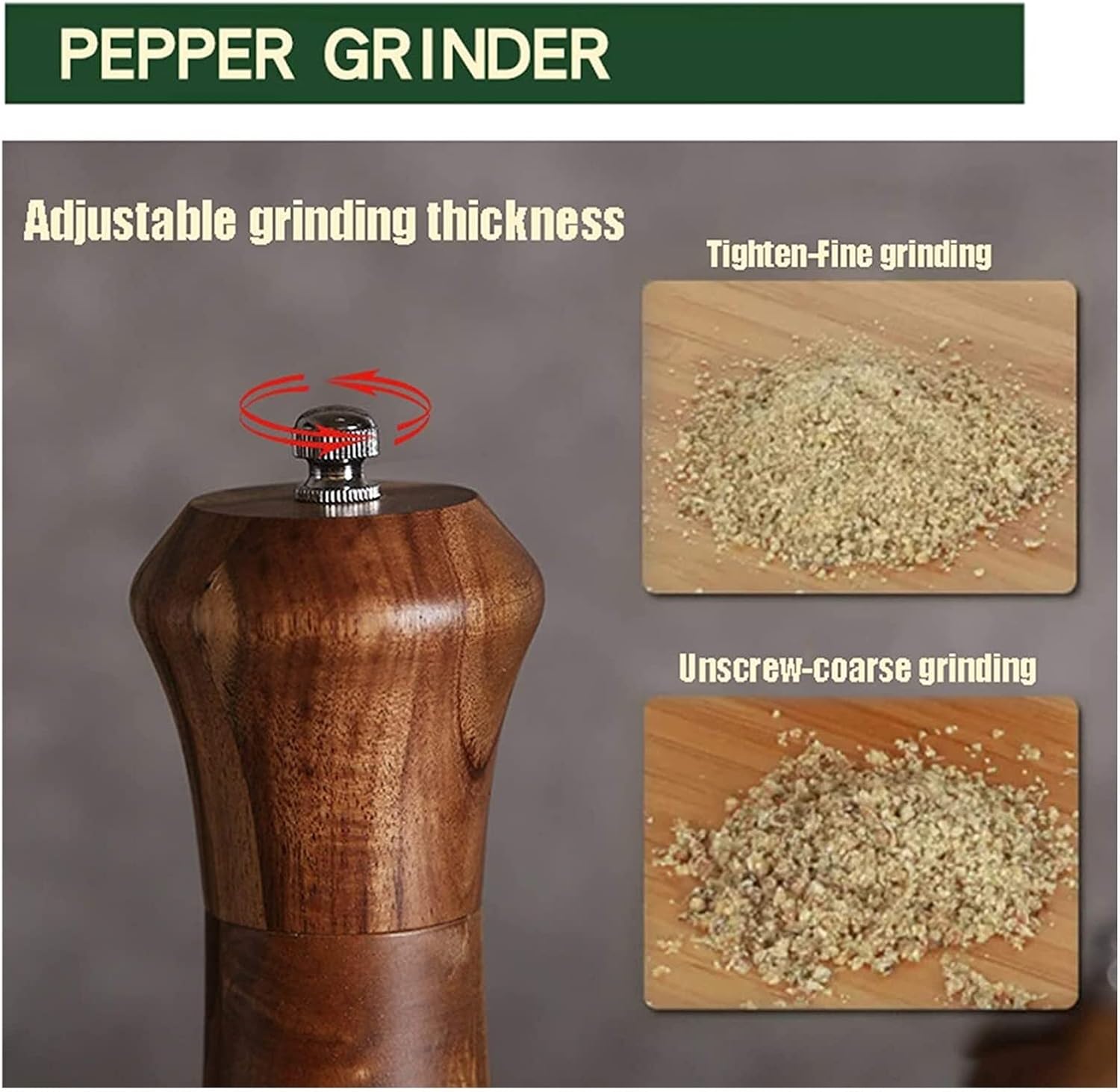 Adjustable Pepper Salt Mill Set
