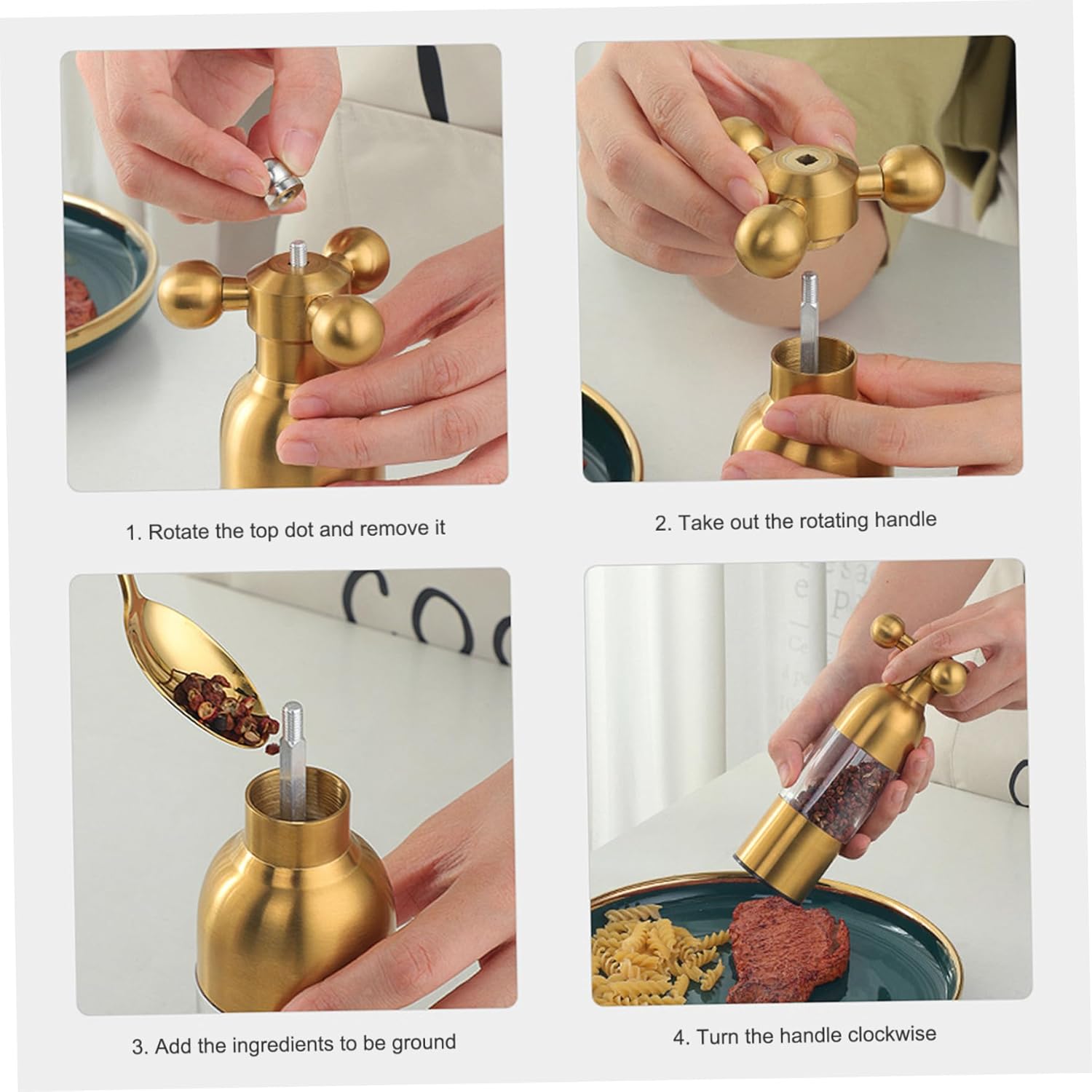 Adjustable Salt Pepper Grinders Elegant Practical for Home Chefs