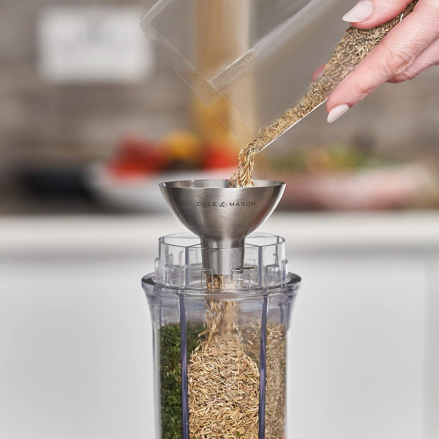 Cole Mason Stainless Steel Salt and Pepper FunnelW