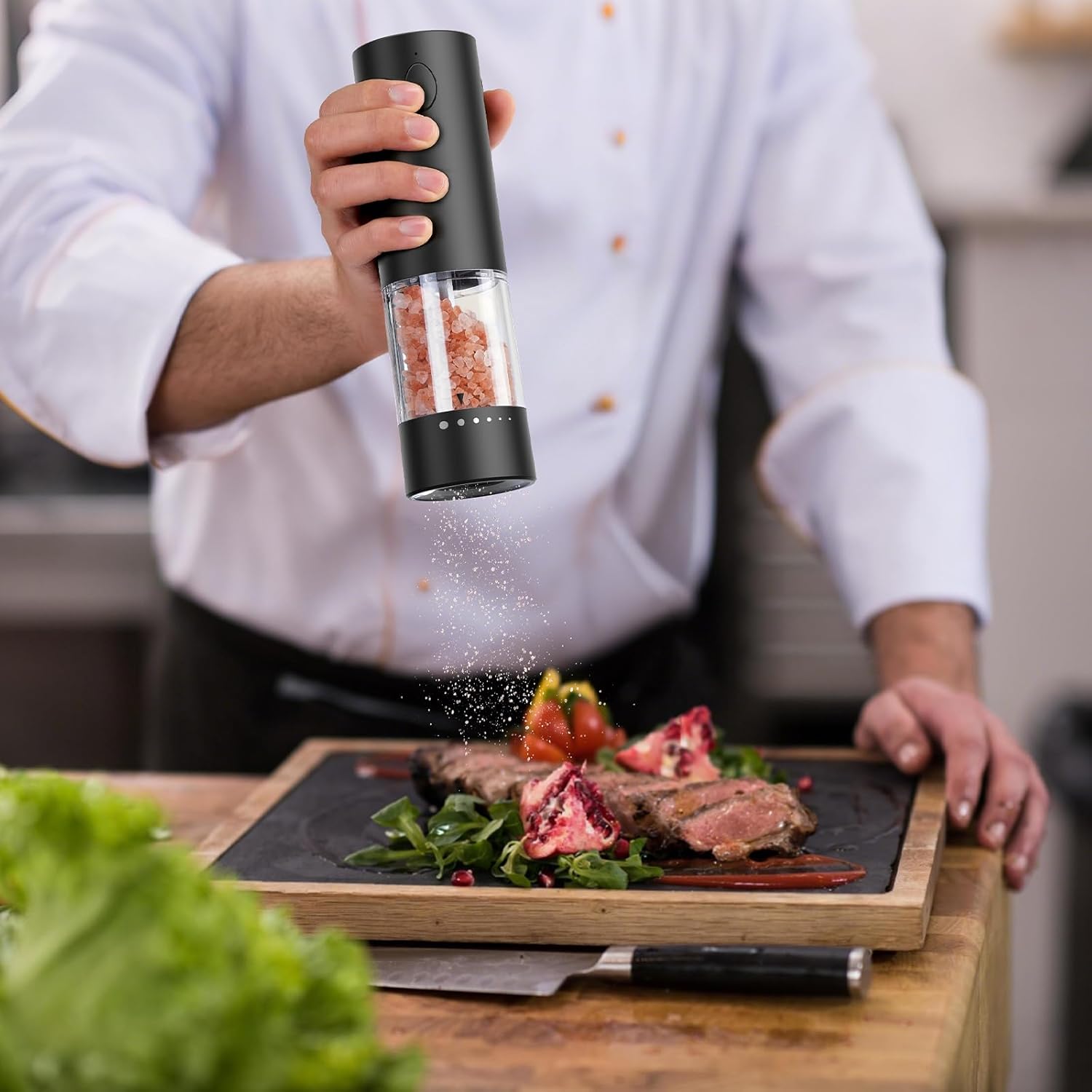Bright LED Electric Salt and Pepper Set