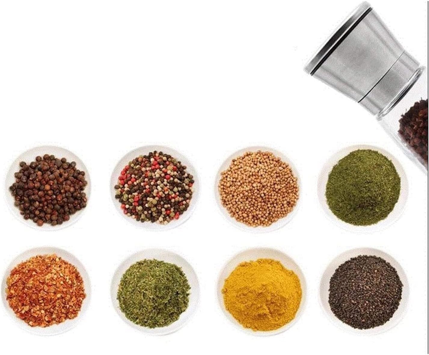 Refillable Pepper Mill Set with Salt Peppercorn Grinders